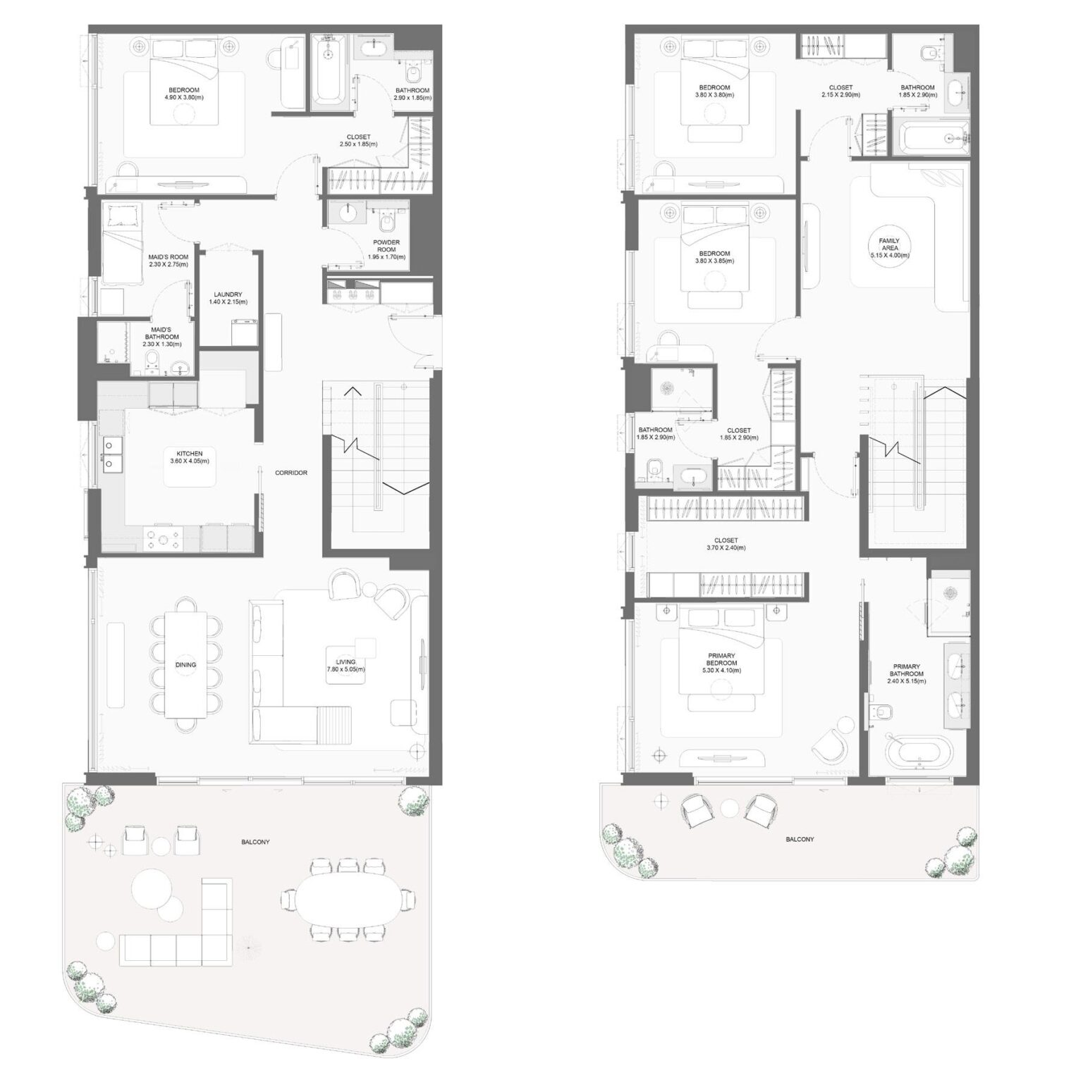 Bay Grove Residences Phase 1 4 bedroom apartment floor plan, layout 2, Dubai Islands