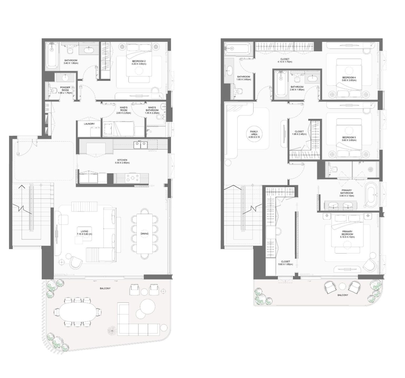 Bay Grove Residences Phase 1 4 bedroom apartment floor plan, layout 3, Dubai Islands
