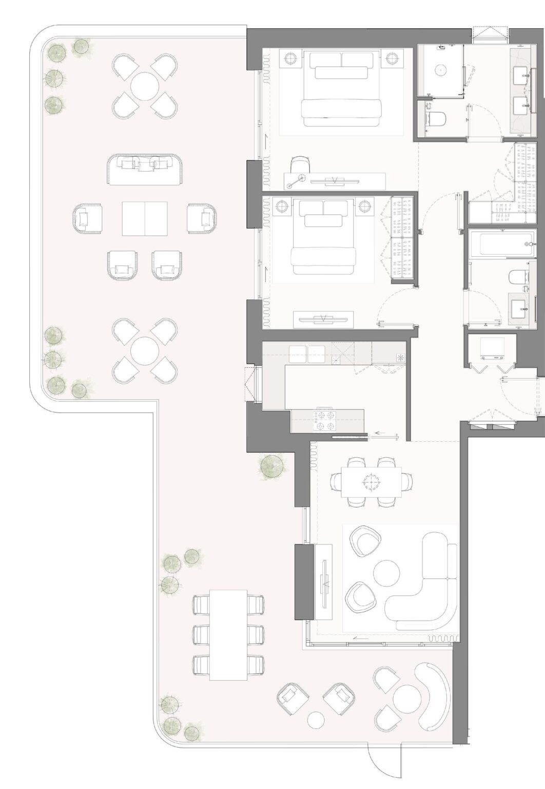 Bay Grove Residences Phase 4 2 bedroom apartment floor plan, layout 2, Dubai Islands