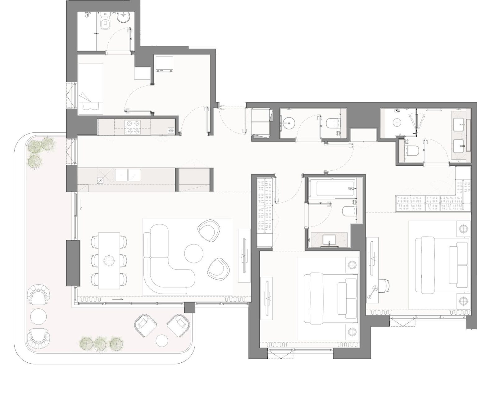 Bay Grove Residences Phase 4 2 bedroom with maid's room floor plan, layout 6, Dubai Islands