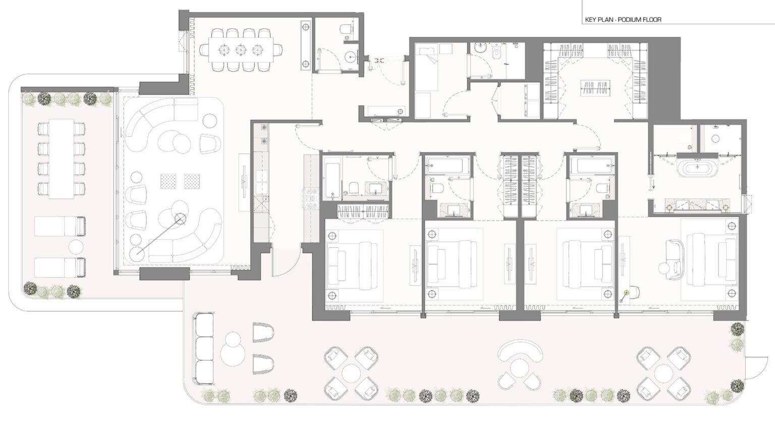 Bay Grove Residences Phase 4 4 bedroom apartment floor plan, layout 3, Dubai Islands