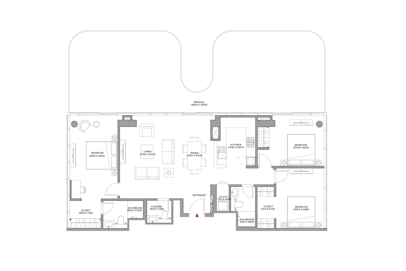 Sobha Siniya Island Beach Residences 3 bedroom floor plan, Umm Al Quwain