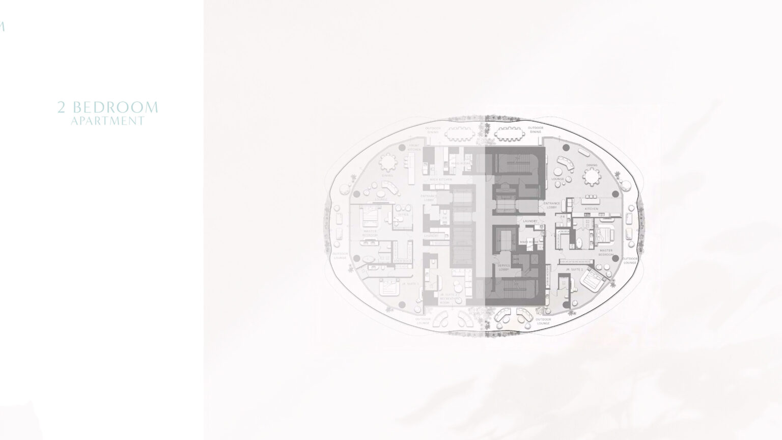 Como Residences 2 bedroom apartment floor plan, Palm Jumeirah