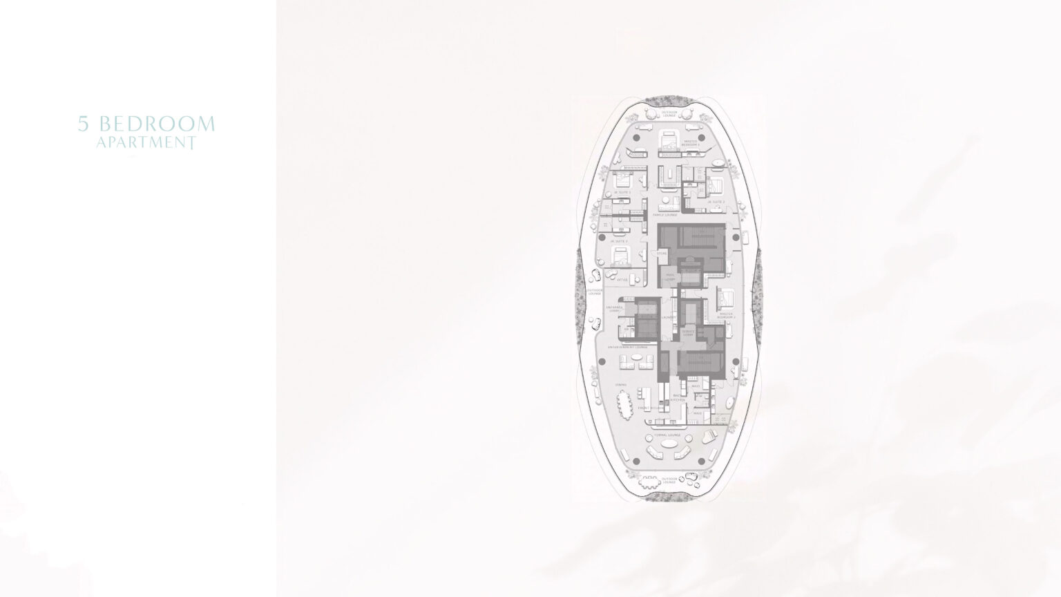 Como Residences 5 bedroom apartment floor plan, Palm Jumeirah