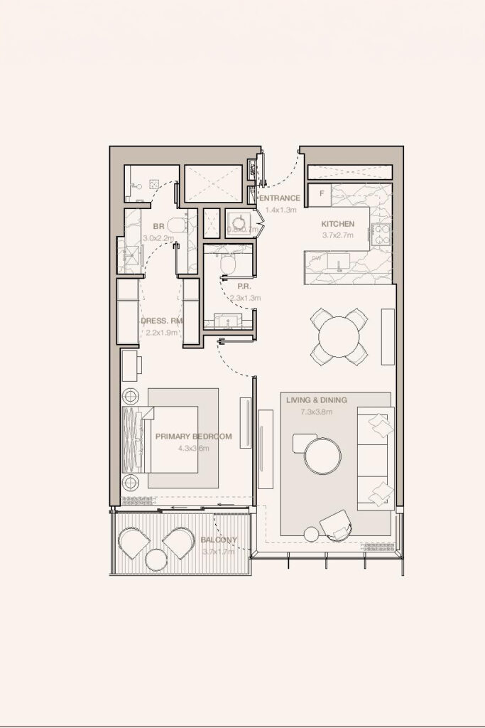 Jumeirah Residences Emirates Towers-Floor Plans Tower B-1-Bedroom (12)