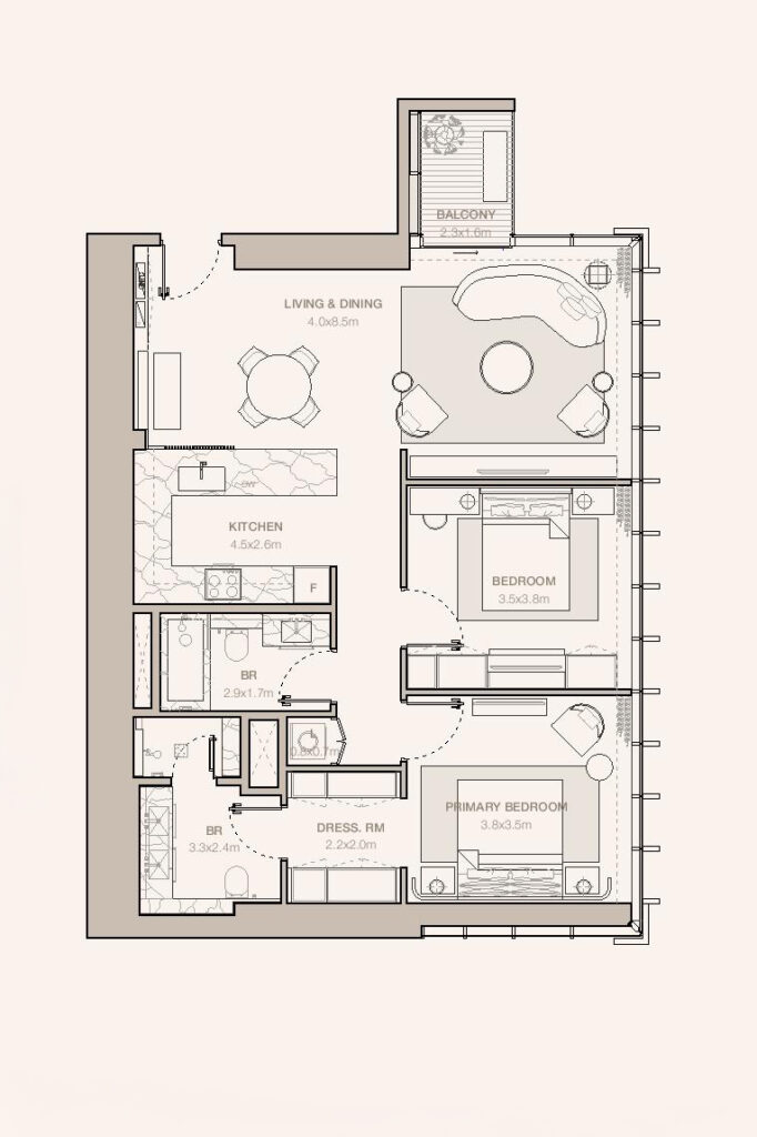 Jumeirah Residences Emirates Towers-Floor Plans Tower B-2-Bedroom (3)