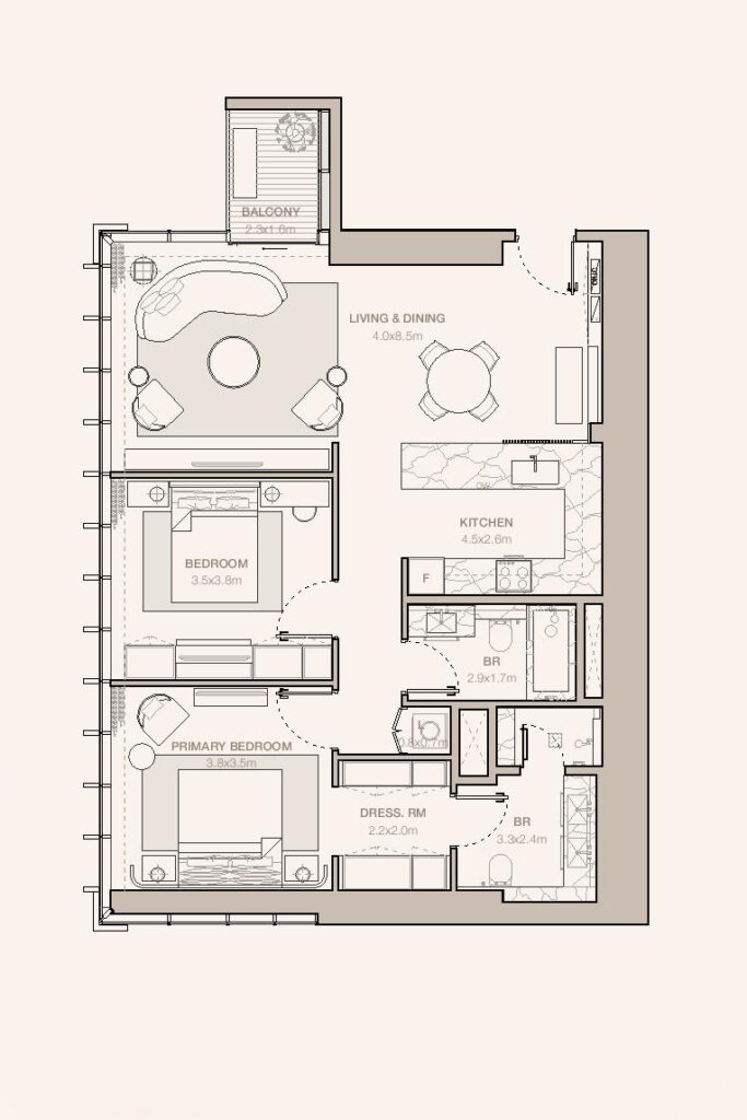 Jumeirah Residences Emirates Towers-Floor Plans Tower B-2-Bedroom