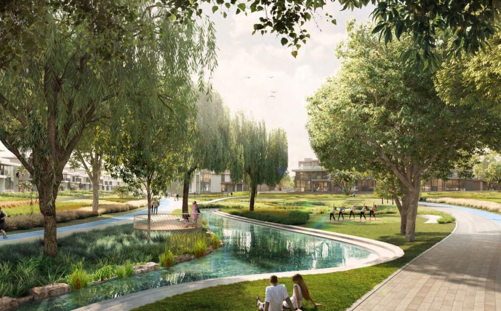 3 Bedroom Properties for Sale in Nad Al Sheba: Garden pond and walkway at Nad Al Sheba Gardens 11, Nad Al Sheba, Dubai
