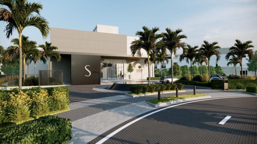 5 Bedroom Properties for Sale in Dubailand: Sobha Reserve clubhouse entrance and boulevard