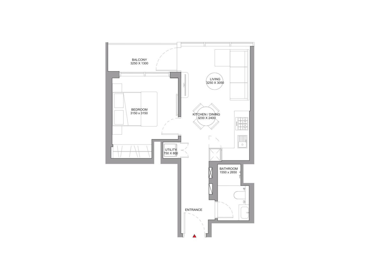 Sobha Solis 1 bedroom apartment floor plan, Motor City, Dubai