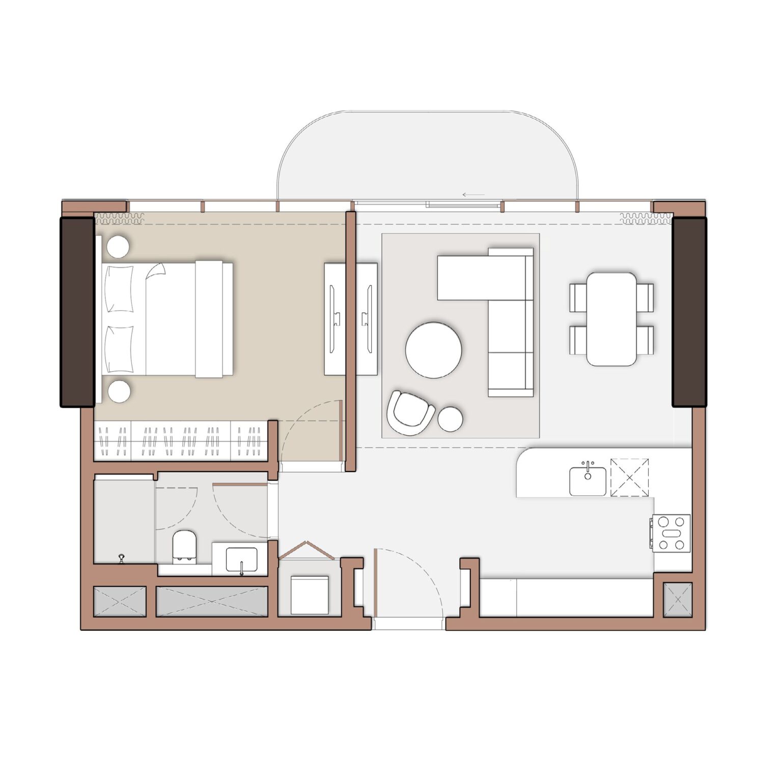 The Edit at d3 1 bedroom apartment floor plan, layout 3, Dubai Design District