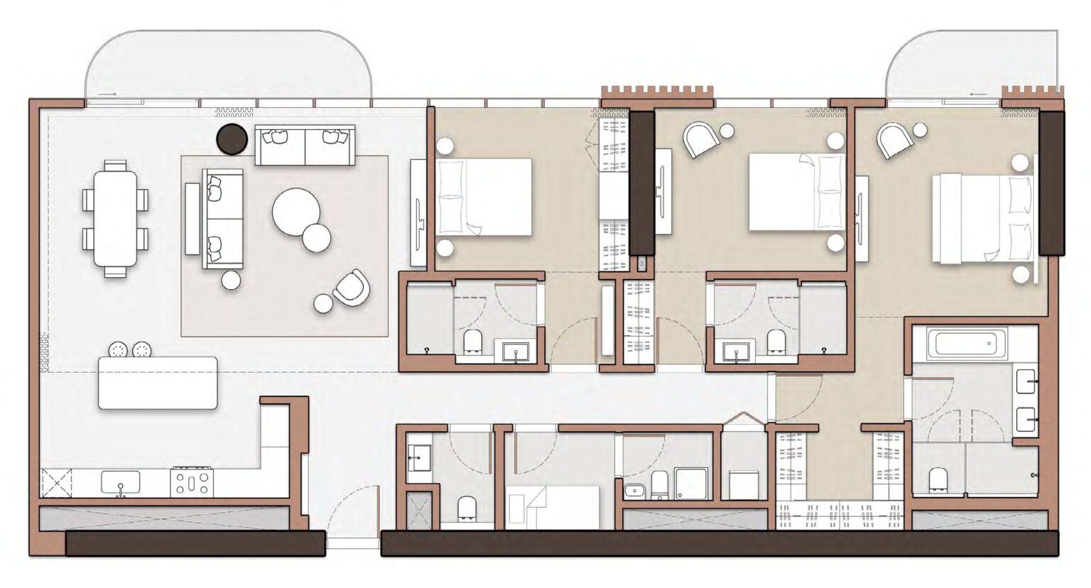 The Edit at d3 3 bedroom apartment floor plan, layout 2, Dubai Design District