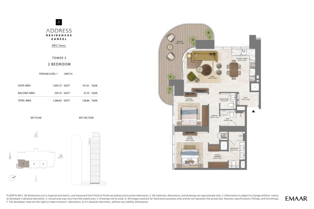 Address Residences Zabeel - 2 Bedroom Floorplan (1)