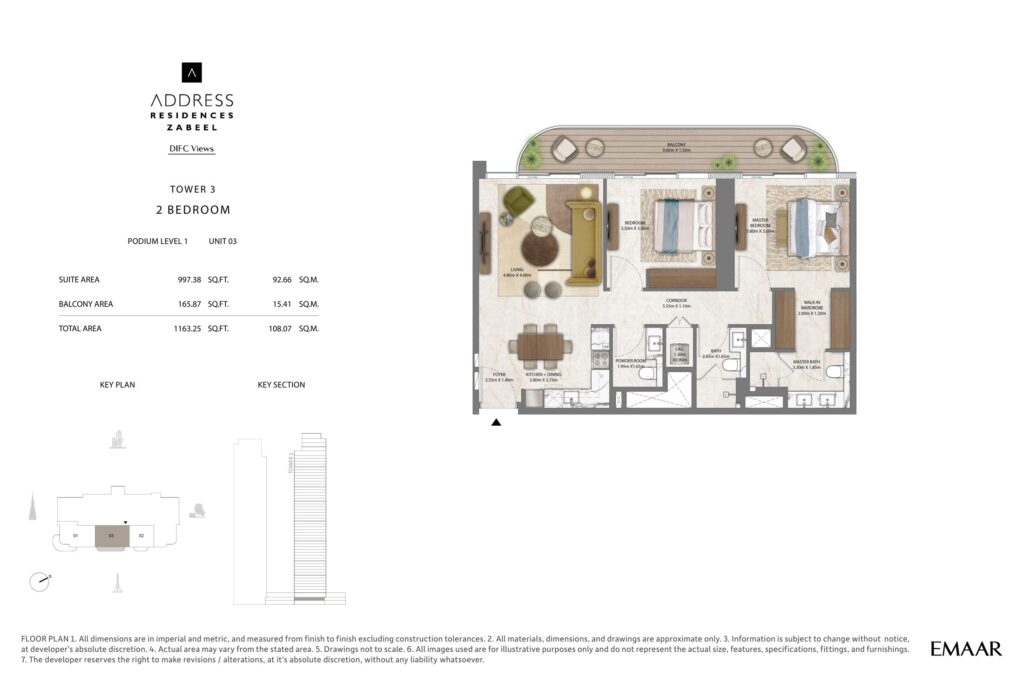 Address Residences Zabeel - 2 Bedroom Floorplan (2)