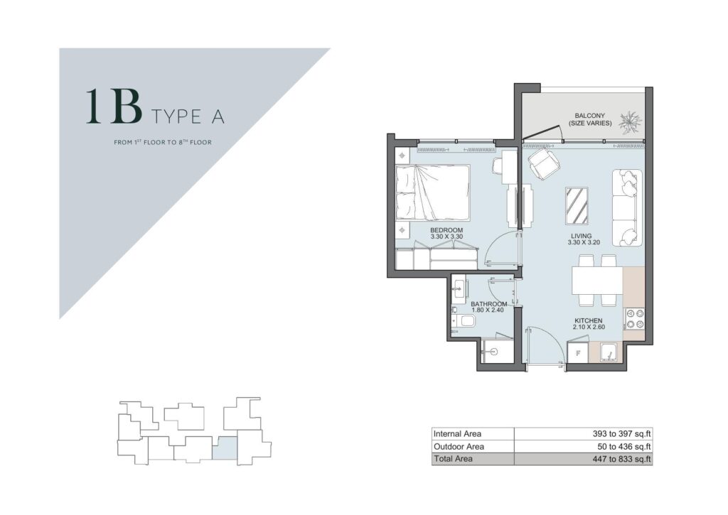 Alba Tower - 1 Bedroom Floorplan (1)