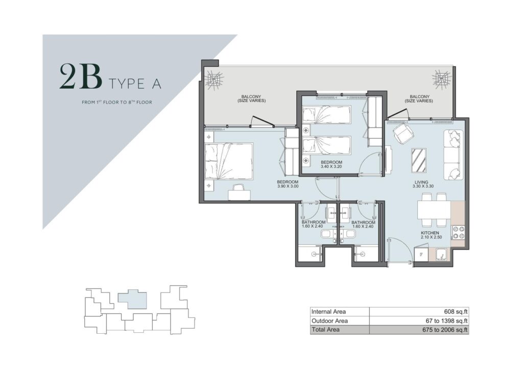 Alba Tower - 2 Bedroom Floorplan (1)