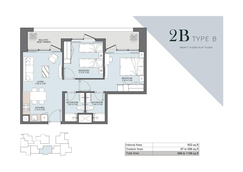 Alba Tower - 2 Bedroom Floorplan (2)