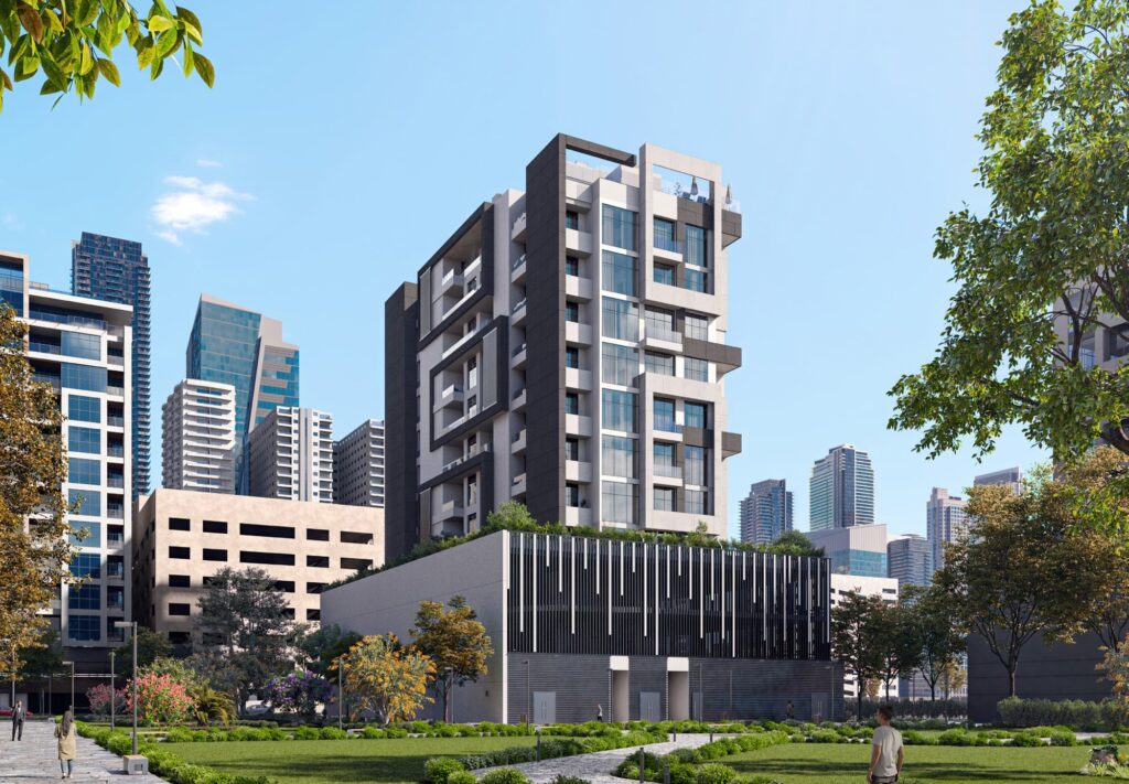 Alba Tower residential building beside a park, Al Wasl, Dubai