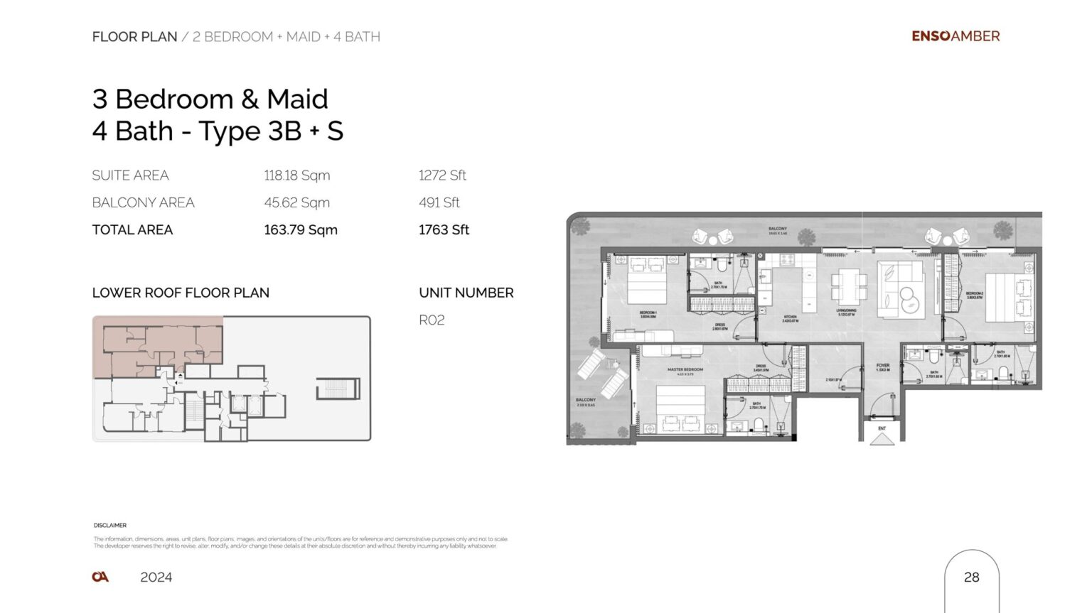 Amber by Enso 2 bedroom apartment floor plan, layout 2 of 2, Al Wasl, Dubai