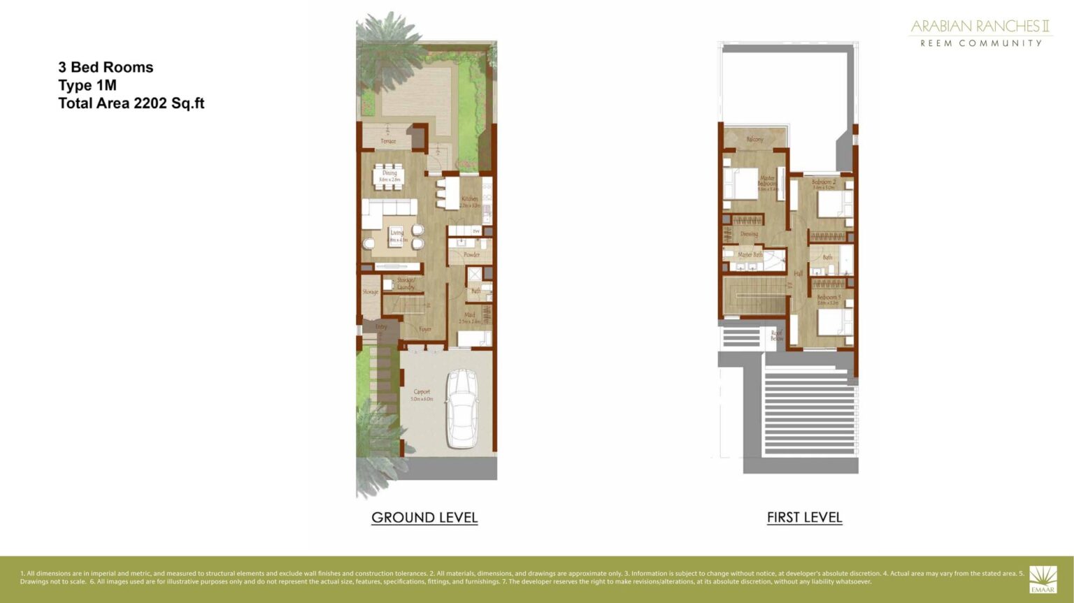 Arabian Ranches townhouse floor plan, sheet 3 of 3, Dubailand