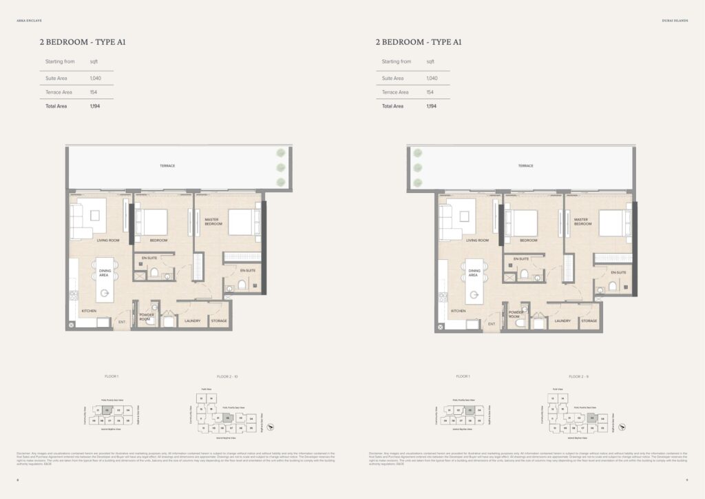 Arka Enclave - Floorplan - 2 Bedroom Type A1