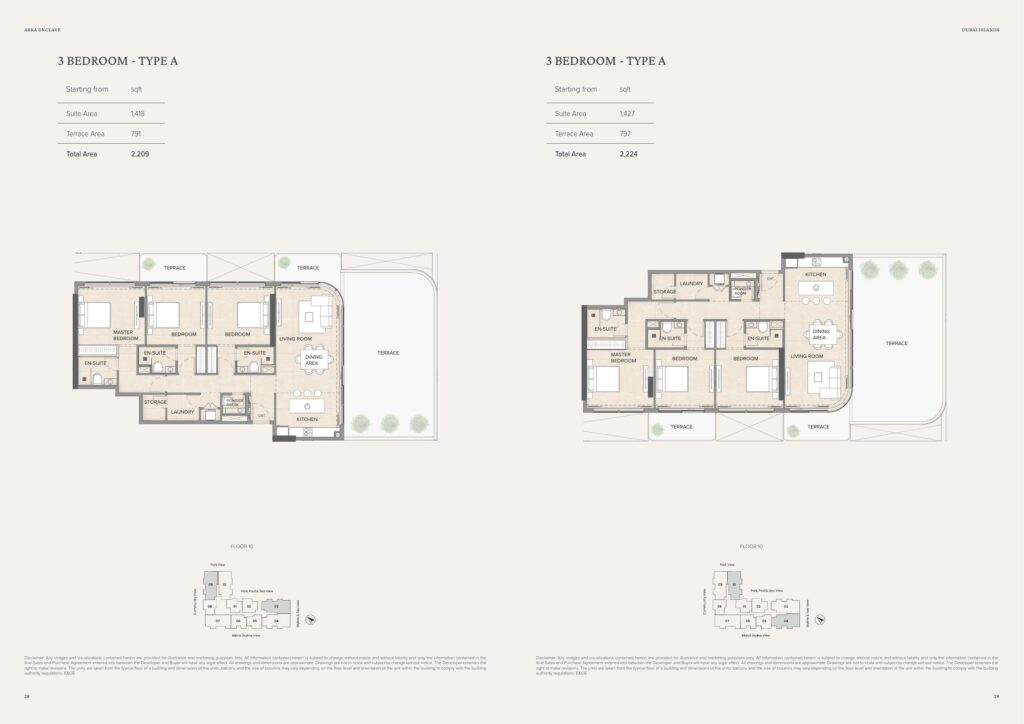 Arka Enclave - Floorplan - 3 Bedroom Type A