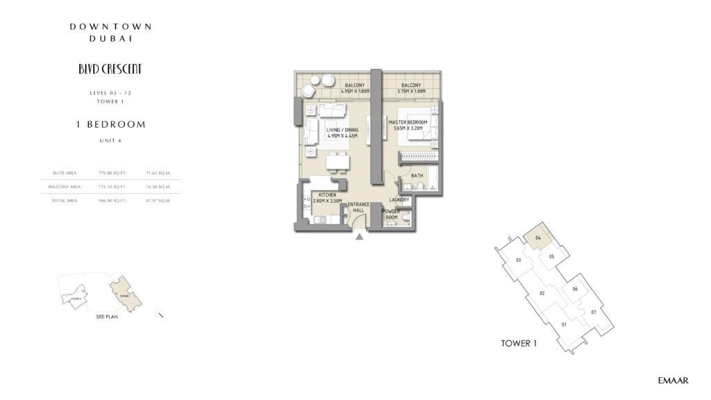 BLVD Crescent - Floorplans - 1 Bedroom Unit 4