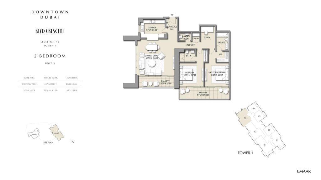 BLVD Crescent - Floorplans - 2 Bedroom Unit 3