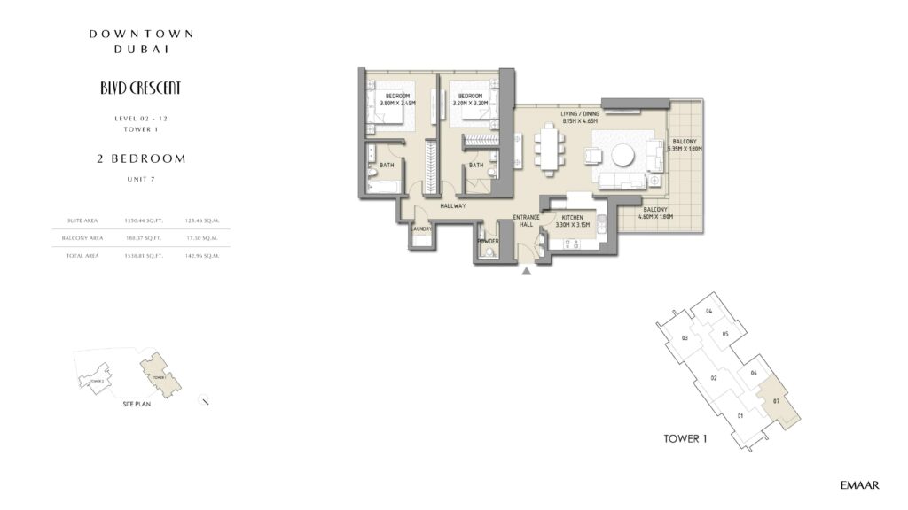 BLVD Crescent - Floorplans - 2 Bedroom Unit 7