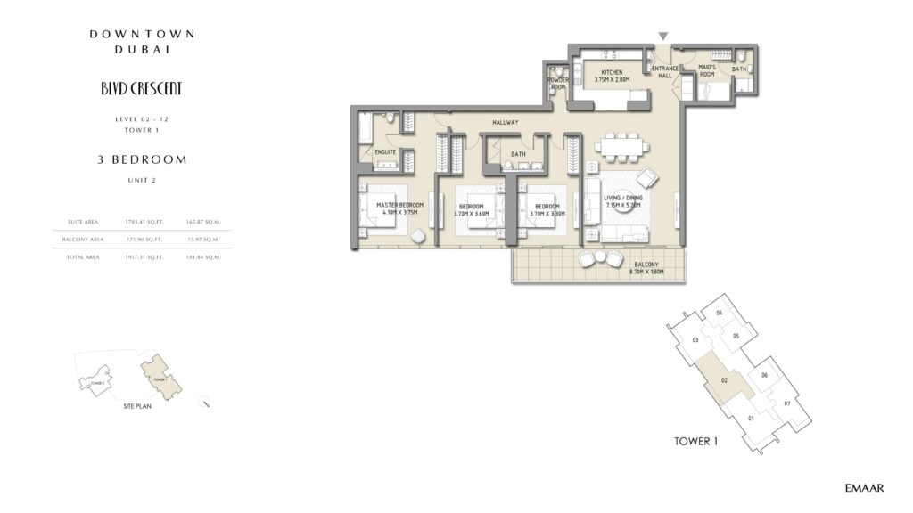 BLVD Crescent - Floorplans - 3 Bedroom Unit 2