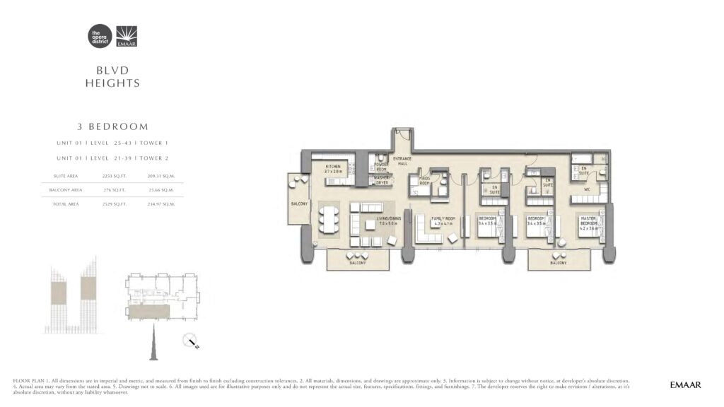 BLVD Heights - Floorplan - 3 Bedroom Unit 01