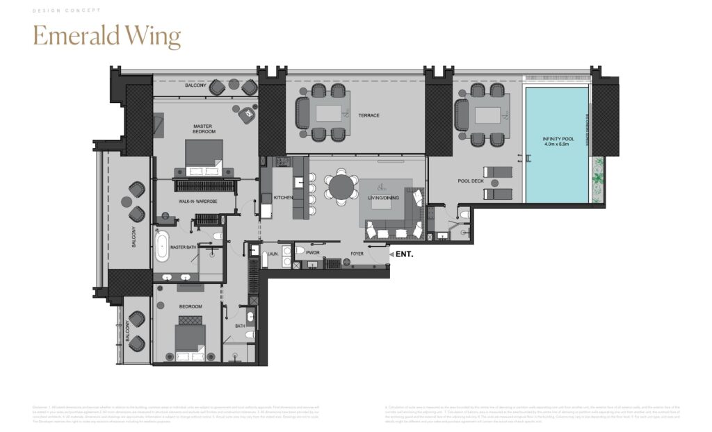 Burj Binghatti - Floorplans - Emerald Wing 2 Bedroom