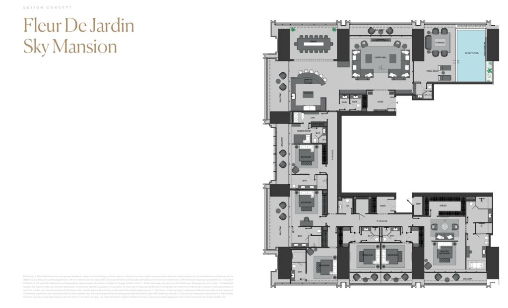 Burj Binghatti - Floorplans - Fleur De Jardin 6 Bedroom
