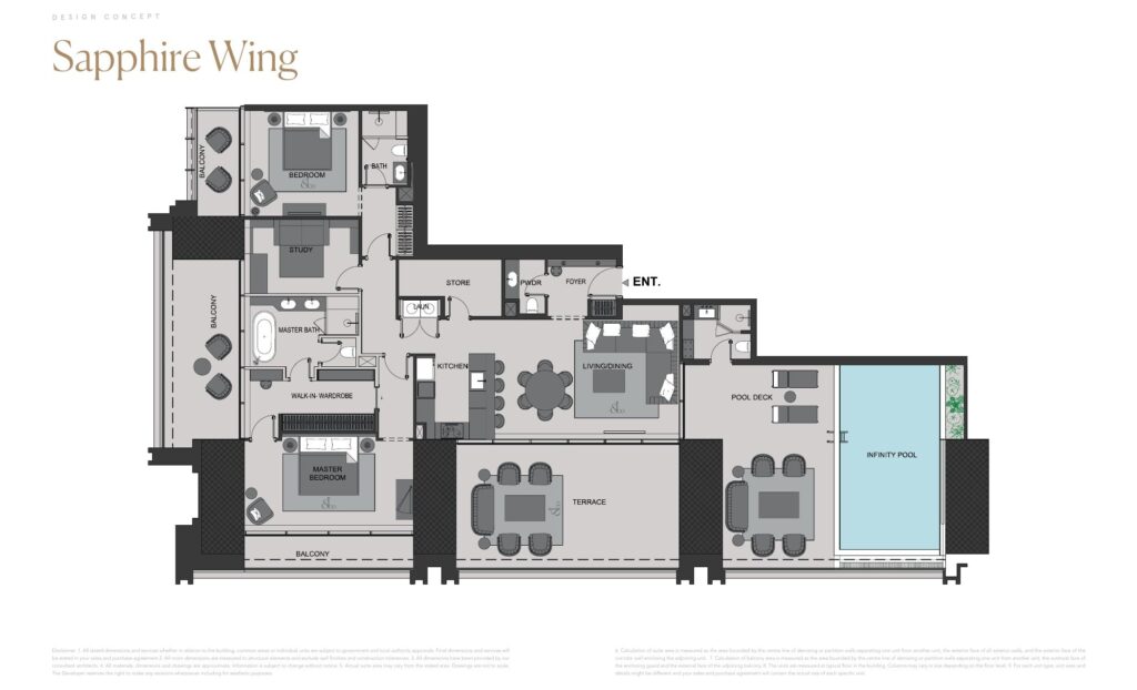 Burj Binghatti - Floorplans - Sapphire Wing 2.5 Bedroom