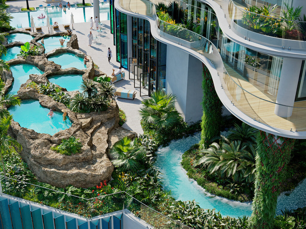 Chic Tower – lazy river and lagoon pools