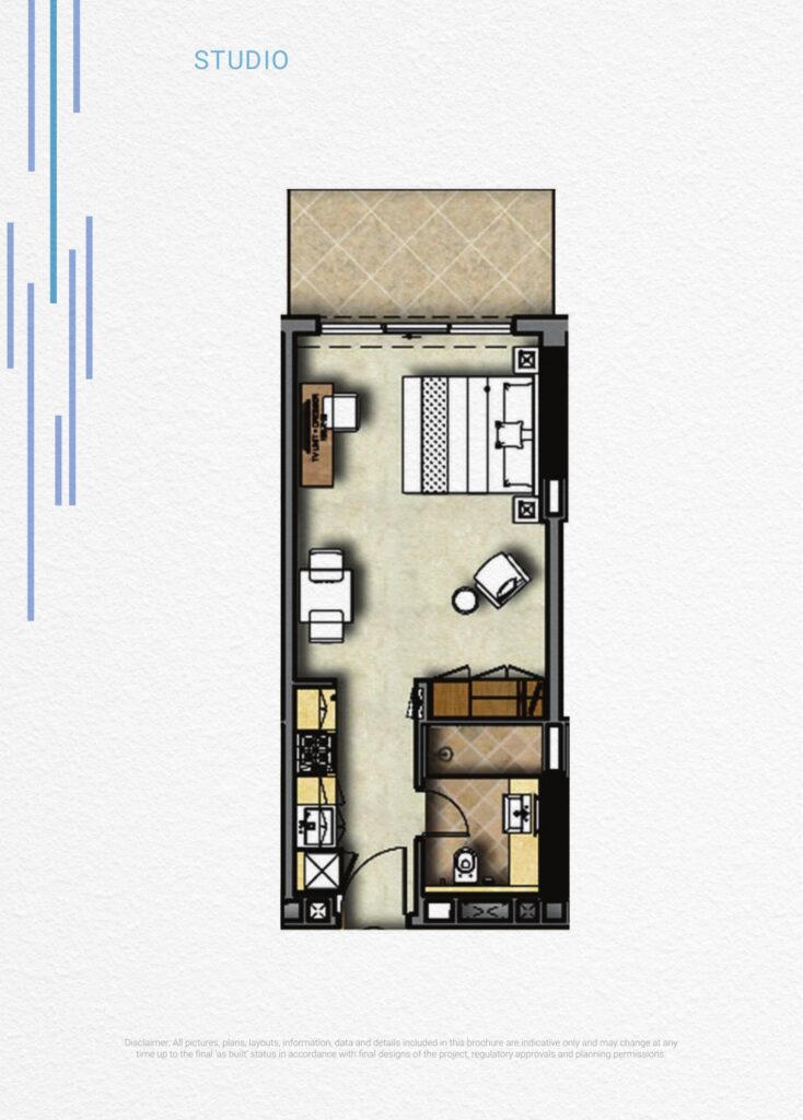 DAMAC Majestine - Floorplans - Studio