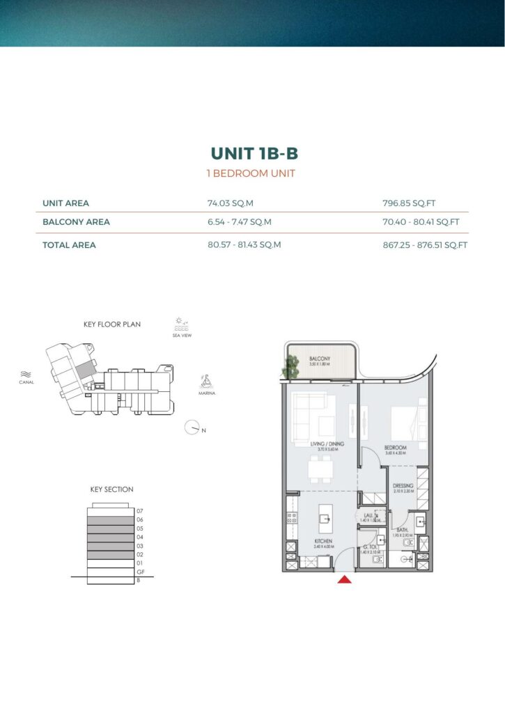 DO Hotels and Residences - Floorplans - 1 Bedroom Unit 1B-B