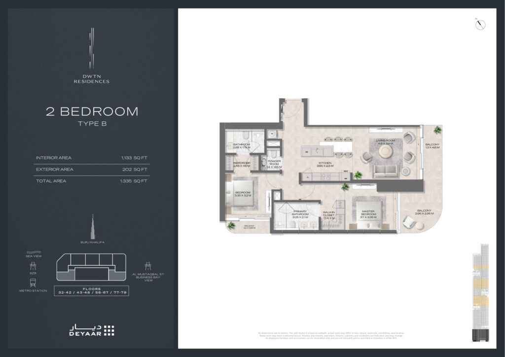 DWTN Residences - Floorplans - 2 Bedroom Type B