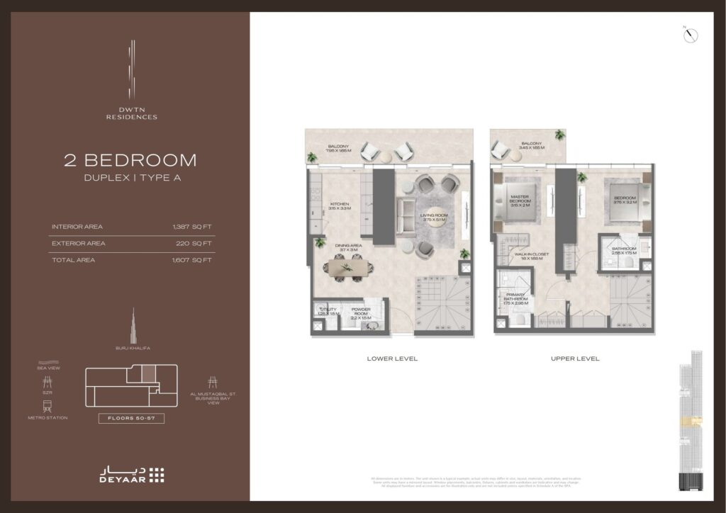 DWTN Residences - Floorplans - Duplex 2 Bedroom Type A