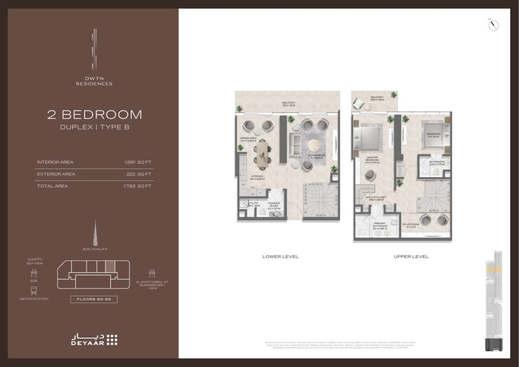 DWTN Residences - Floorplans - Duplex 2 Bedroom Type B