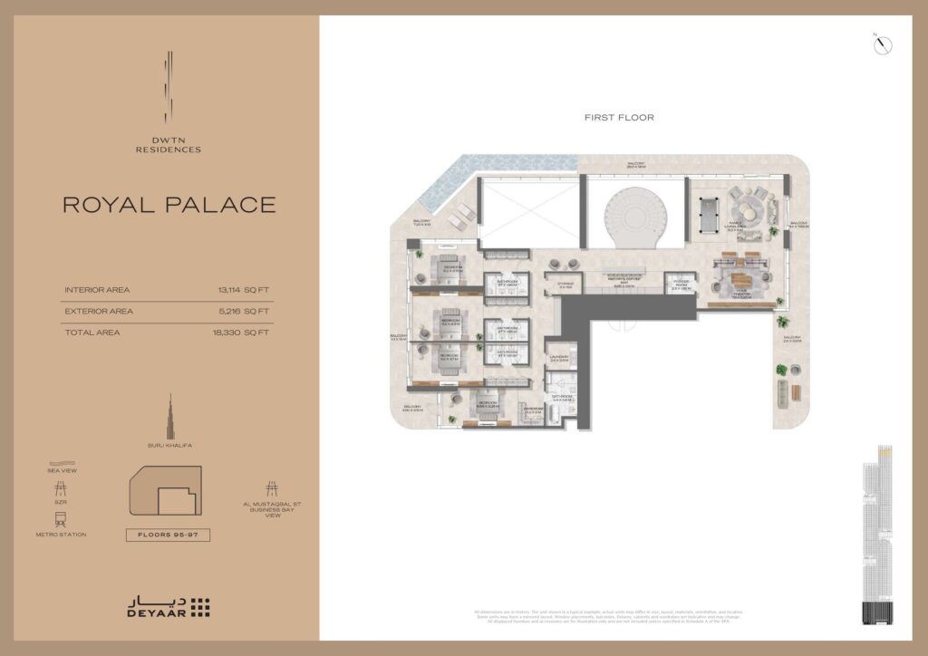 DWTN Residences - Floorplans - Penthouse Royal Palace First Floor