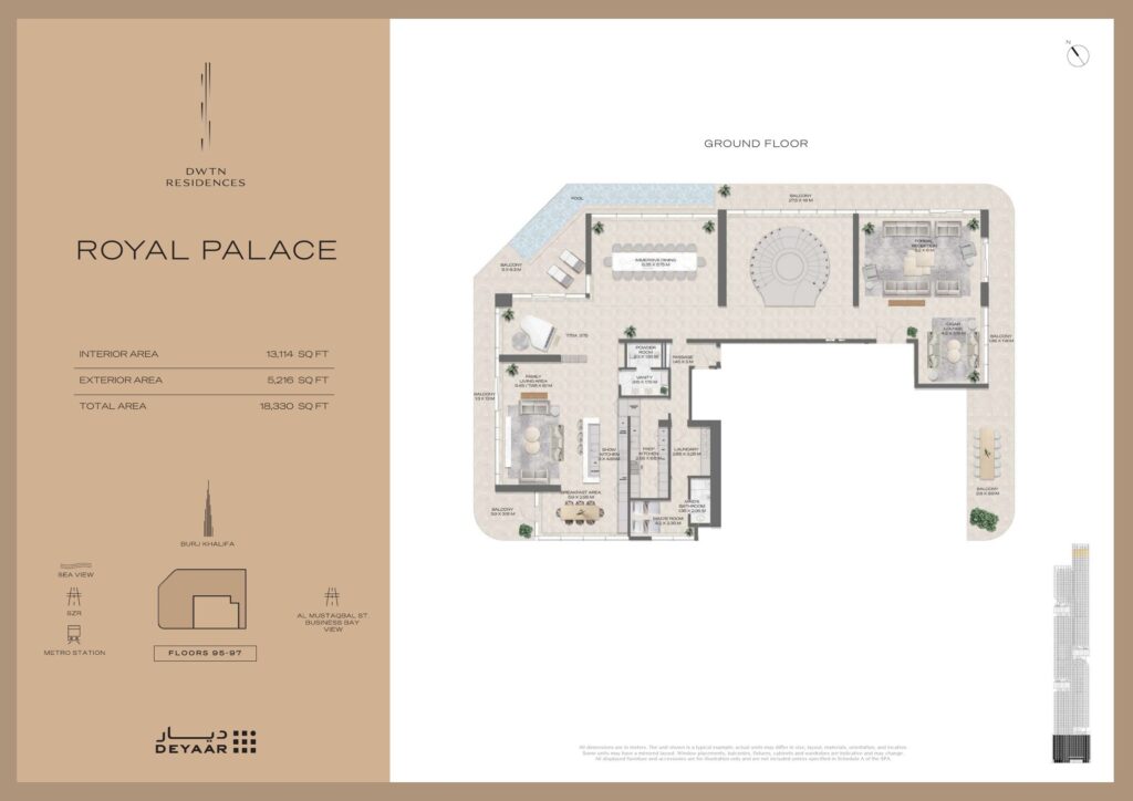 DWTN Residences - Floorplans - Penthouse Royal Palace Ground Floor
