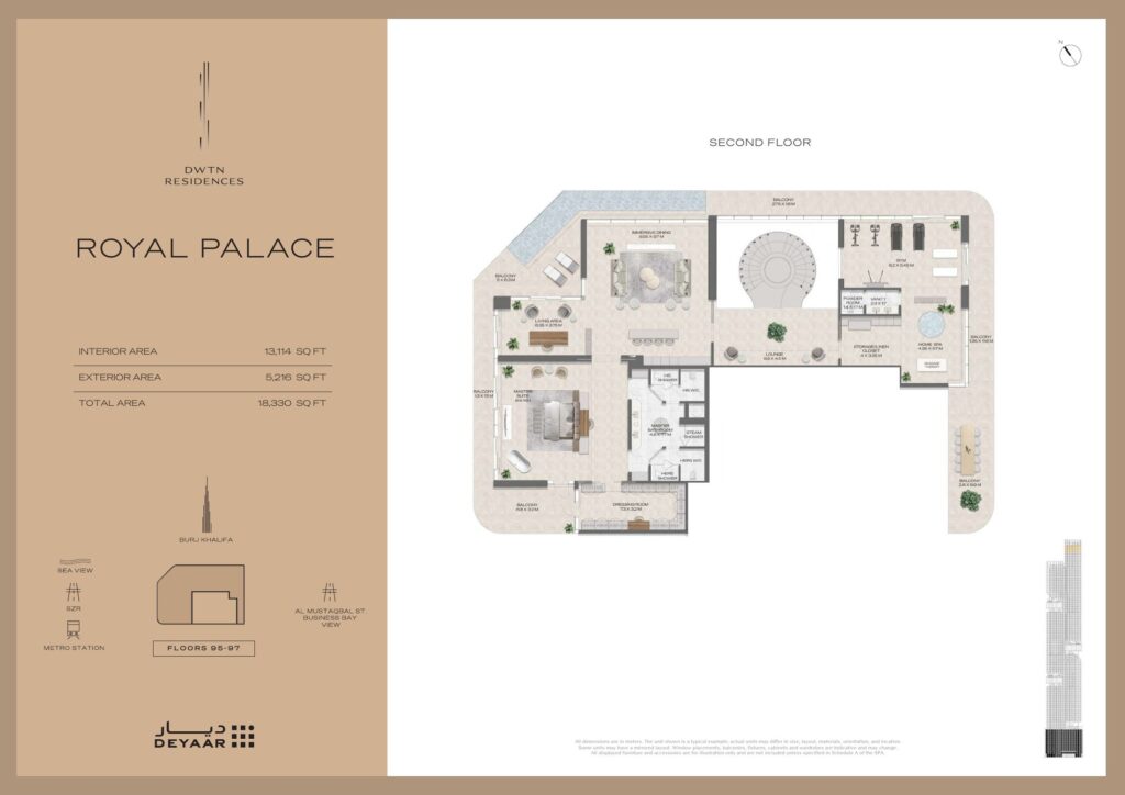 DWTN Residences - Floorplans - Penthouse Royal Palace Second Floor