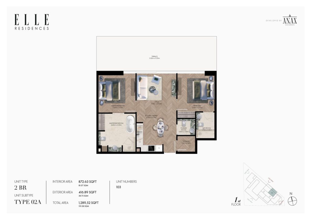 Elle Residences - 2 Bedroom Floorplan (1)