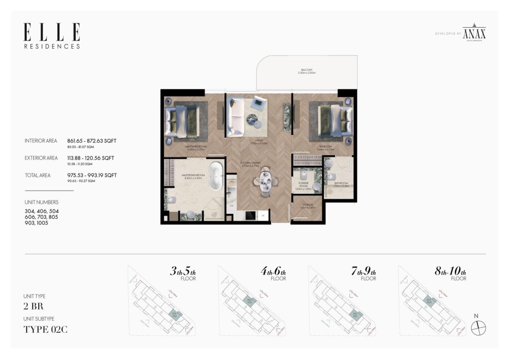 Elle Residences - 2 Bedroom Floorplan (2)