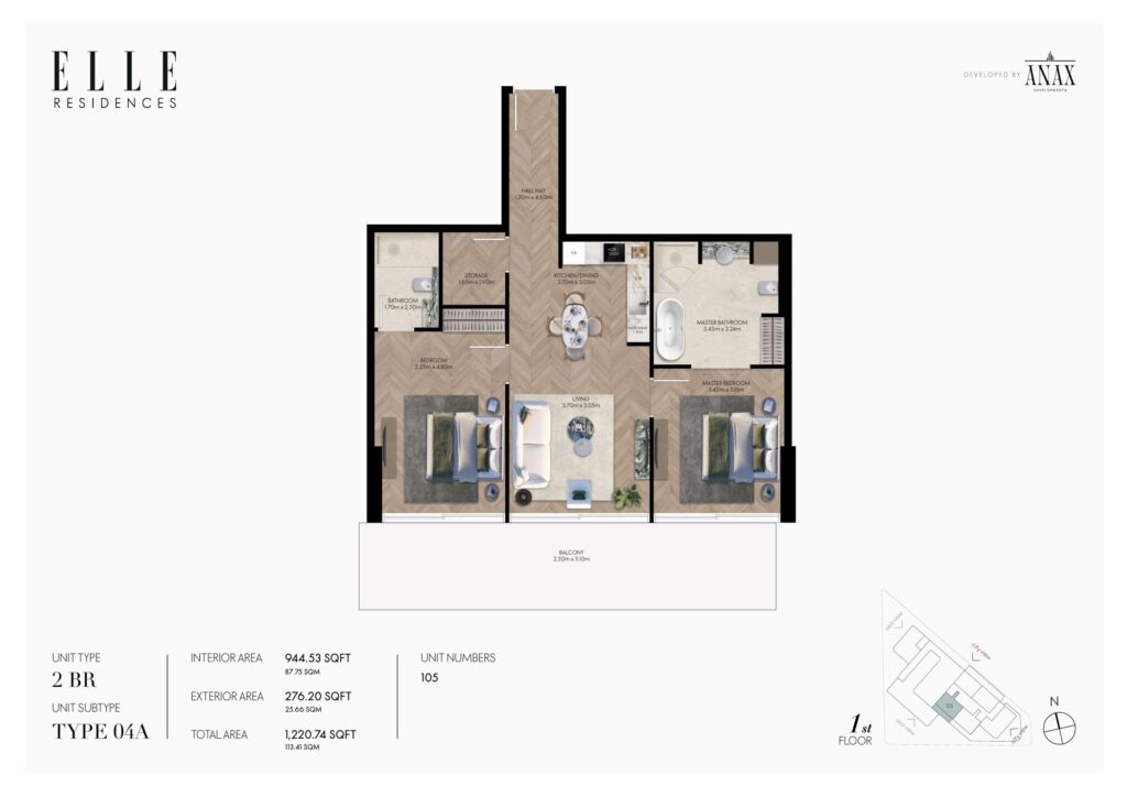 Elle Residences - 2 Bedroom Floorplan (3)