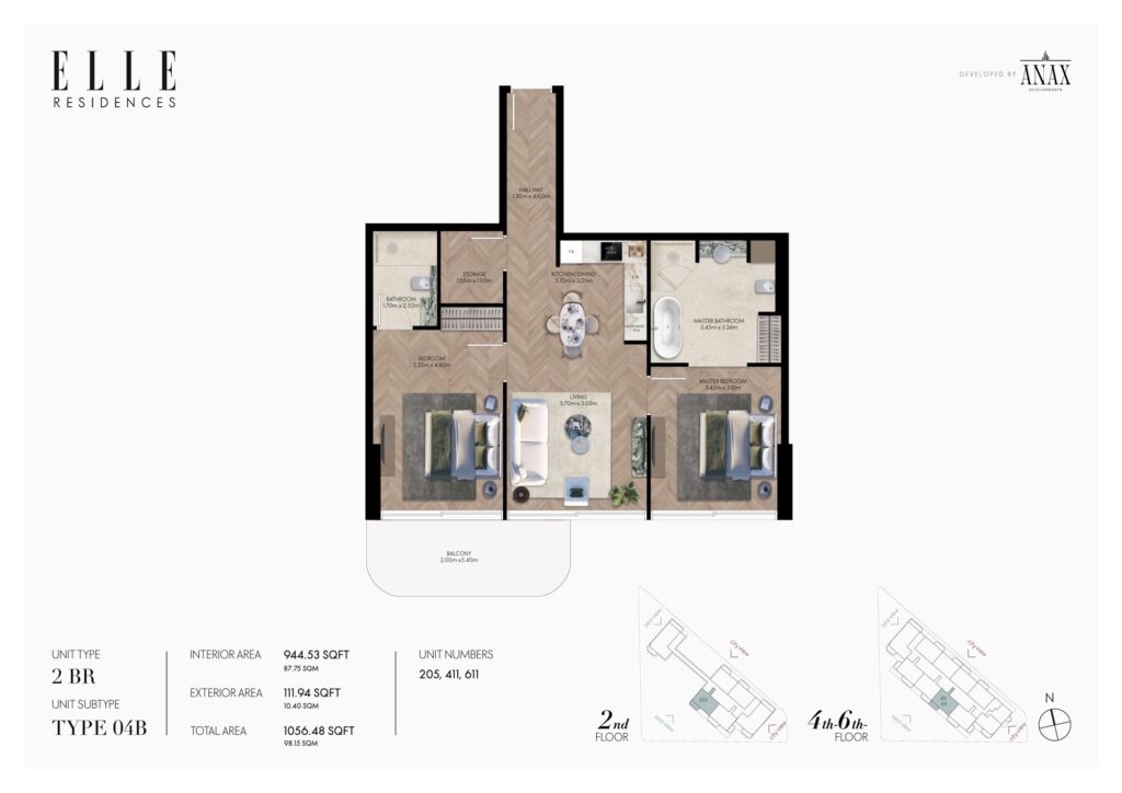 Elle Residences - 2 Bedroom Floorplan (4)