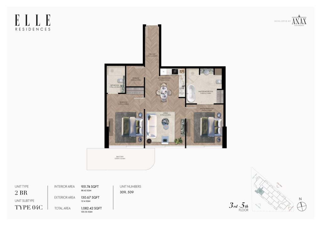 Elle Residences - 2 Bedroom Floorplan (5)