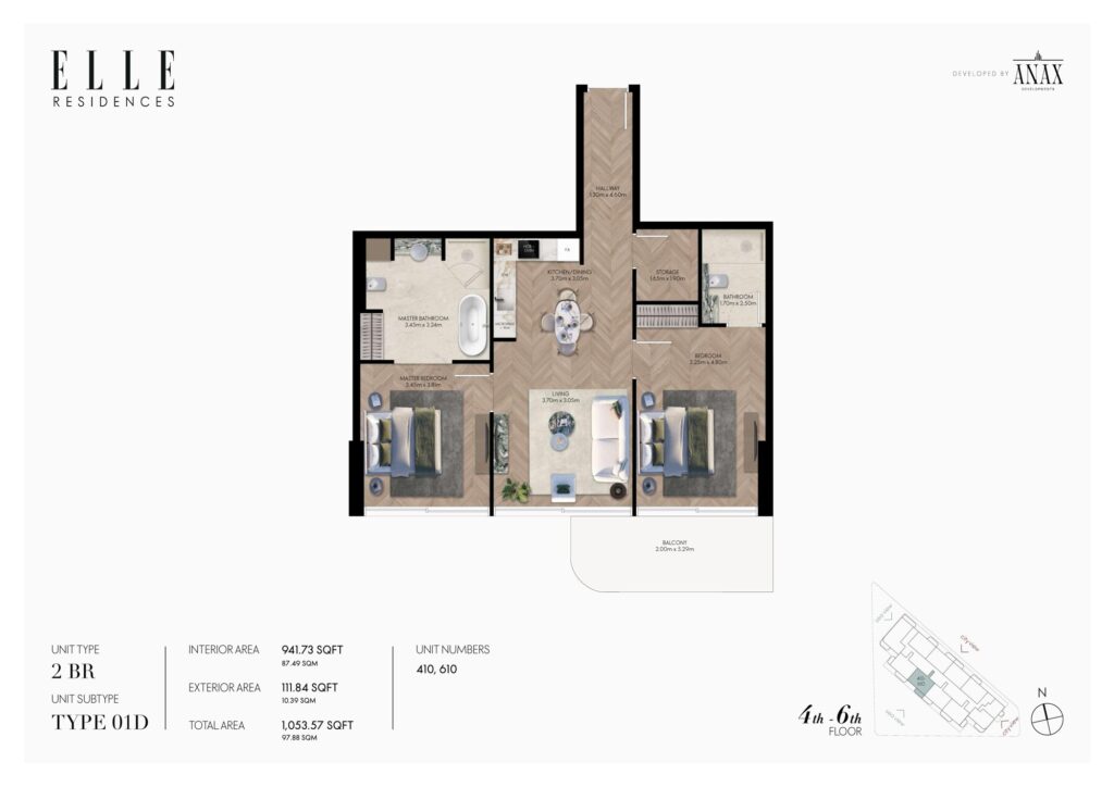 Elle Residences - 2 Bedroom Floorplan (6)