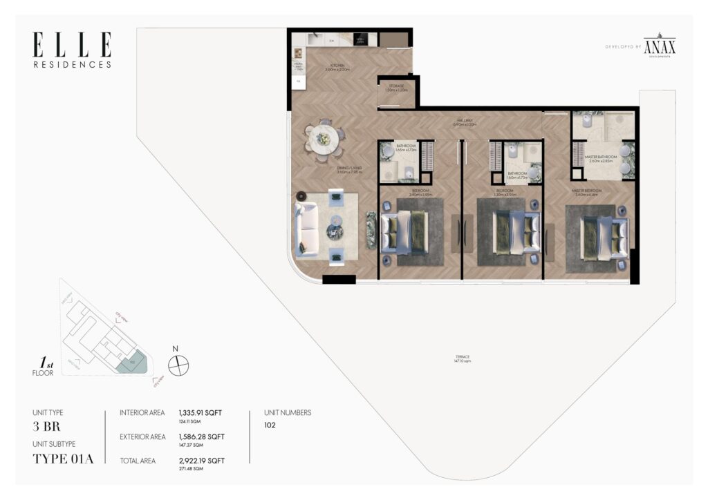 Elle Residences - 3 Bedroom Floorplan (1)